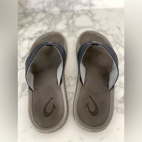 OluKai Ulele 10435-TF26 Blue Charcoal Beach Sandals Mens Size 12 - Picture 4 of 6